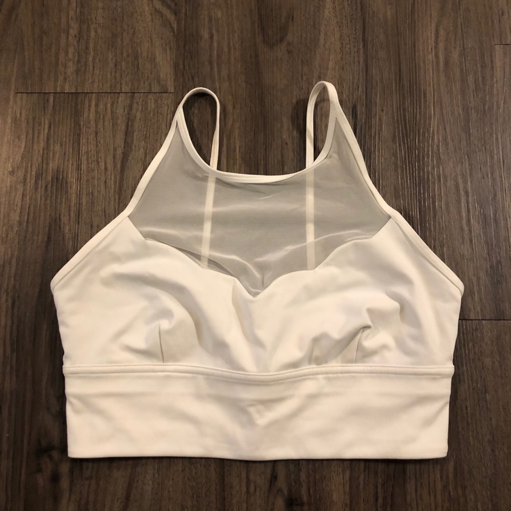 Lululemon White Scalloped Sports Bra